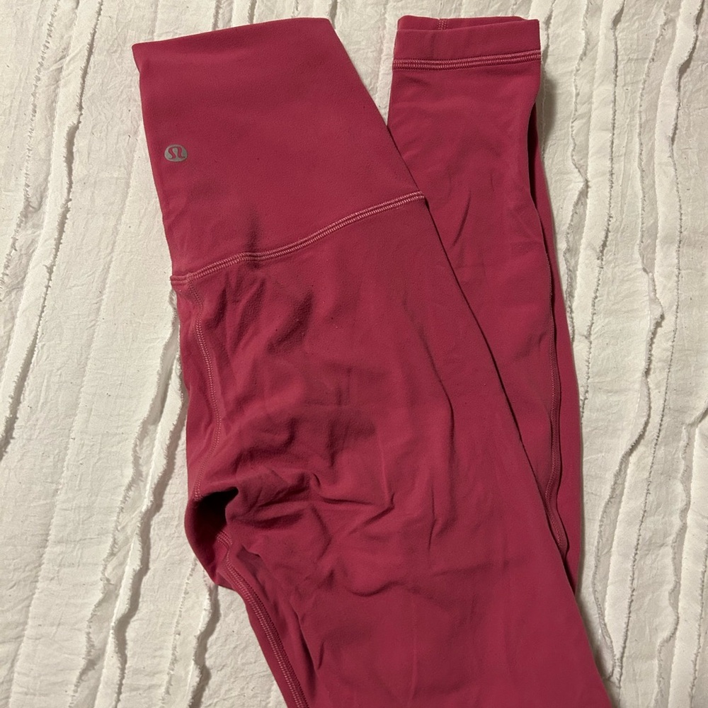 double lined pink lululemon leggings
